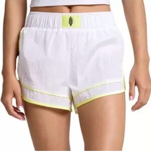 Free People White Shorts with Yellow Accents
